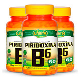 Kit 3 Vitamina B6 Piridoxina Unilife 60 Cápsulas Sabor Sem Sabor
