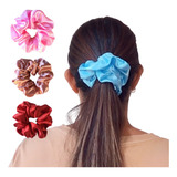 Kit 3 Xuxinha De Cabelo Xuxinha De Cetim Scrunchie