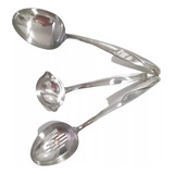 Kit 3-utensilio Para Cozinha, Colher, Escumadeira E Concha 