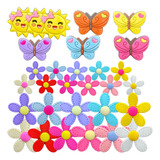 Kit 30 Apliques Silicone Primavera Flores