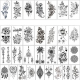 Kit 30 Cartelas Tatuagem Tatto 3d Temporária Preta