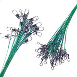 Kit 30 Chicote P/ Pesca + Destorcedor Inox + Engate Rápido