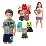 Kit 30 Peças Roupa Infantil Unissex=15 Camisetas + 15 Shorts