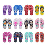 Kit 30 Prs Chinelo Infantil Estampas Personagens Atacado K37