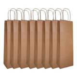 Kit 300 Sacolas Papel Kraft Para Garrafa Vinho 36x12x8,5cm