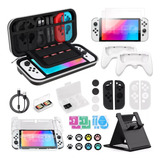 Kit 34pcs Bolsa Estojo Acessórios Para Nintendo Switch Oled