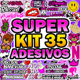 Kit 35 Adesivos Carro Moto Grau Capacete É De Menina Rosa
