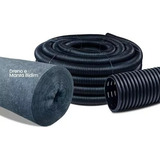 Kit 35m Tubo Dreno Corrugado 4 Pol 100mm + Manta Bidim 1,15