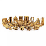 Kit 36 Mini Móveis Casinha De Boneca Mdf Cru