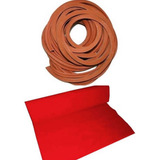 Kit 3m Pano Tecido Vermelho Ferrari + 6m Borracha L Sinuca
