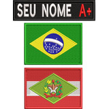 Kit 3pç Tarjeta C/ Nome Brasil Santa Catarina Militar Ban147