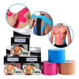 Kit 3x Fitas Adesiva Kinesio Fisioterapia Muscular Elástica 