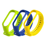 Kit 3x Pulseiras Coloridas Compatível Com Mi Band 3 E 4