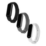 Kit 3x Pulseiras Para Mi Band 3 E 4 Silicone Cores Variadas