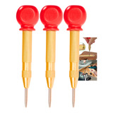 Kit 3x Punção Marcador De Centro Chapa Madeira Plástico Aço