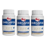Kit 3x Suplemento Em Cápsulas Omegafor Plus Vitafor 60 Caps Sabor Sem Sabor