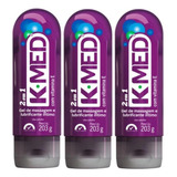 Kit 3x200ml K-med 2 Em 1 Gel De Massagem E Lubrif Íntimo 