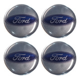 Kit 4 Adesivo Emblema Calota Ford Fiesta Focus Ka 48mm Cromo