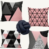 Kit 4 Almofadas Cheias Decorativas + 1 Almofada De Nó Vivi