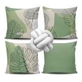 Kit 4 Almofadas Cheias Decorativas + 1 Almofada De Nó