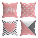 Kit 4 Almofadas Cheias Decorativas Com Zíper 42 X 42 Cm 10