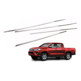 Kit 4 Apliques Lateral Pestana Hilux Revo 2016 2020 2024