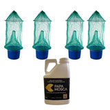 Kit 4 Armadilhas 6 Litros Atrativos Papa Mosca Pega Mosca