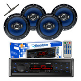 Kit 4 Auto Falante 6 Pol +1 Radio Carro Mp3 Usb+ Antena Fm