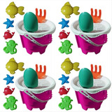 Kit 4 Baldinhos Areia Moldes Brincar Lembrancinha Festa Top