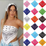 Kit 4 Bandana Preto Vermelha Branco Azul Escuro