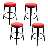 Kit 4 Banqueta Baixa 50 Cm Sem Encosto Para Cozinha-mesa-bar