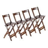Kit 4 Banquetas Alta Bistro Madeira Maciça Frete Grátis