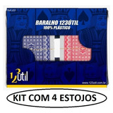 Kit 4 Baralhos Duplos Profissional 100%