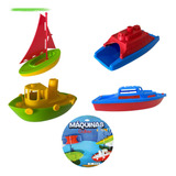 Kit 4 Barquinhos Brinquedo Banho Infantil Gulliver Coloridos