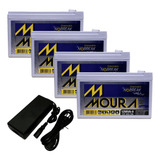 Kit 4 Bat Moura 12v 9ah Carregador 48v 2ah Patinete Bike