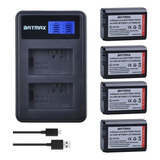 Kit 4 Bat Np-fw50 + Carregador Duplo A6500 A7s2 A6000