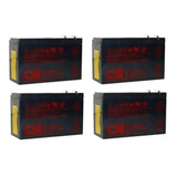 Kit 4 Bateria Eaton 12v 9ah Bicicleta Moto Elétrica 12mva-9