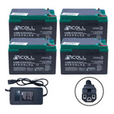 Kit 4 Bateria Nicoll 12v 15ah