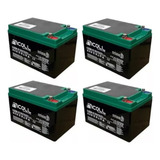 Kit 4 Bateria Nicoll 16ah 12v Patinete Elétrico 1600w 48v