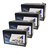 Kit 4 Baterias Moura Vrla 9ah 12v Segurança Alarme