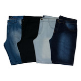 Kit 4 Bermuda Jeans Masculina Lycra Plus Size 48 Ao 58