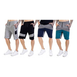Kit 4 Bermuda Moletom Masculina Boa Pra Dia A Dia Importada