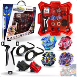 Kit 4 Beyblade + 2 Lançadores + Super Arena Profissional