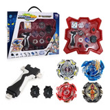 Kit 4 Beyblade + 2 Lançadores + Super Arena Profissional