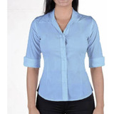 Kit 4 Blusa Social Feminina Manga 3/4 - Uniforme