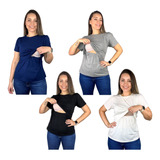 Kit 4 Blusas Amamentação Cores Premium