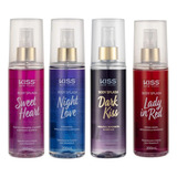 Kit 4 Body Splash Desodorante Coleção Completa Kiss