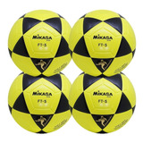 Kit 4 Bolas De Futevôlei Ft-5 Amarelo E Preto - Mikasa