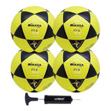 Kit 4 Bolas De Futevôlei Ft-5 Amarelo E Preto Mikasa E Bomba