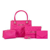 Kit 4 Bolsa Feminina Transversal + Carteira E Necessaire